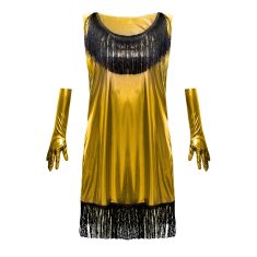 Miramarket ZLATA OBLEKA 1920-IH L FLAPPER RETRO KARNEVAL