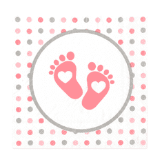 Miramarket Pink BABY SHOWER footed voziček prtički 15pcs