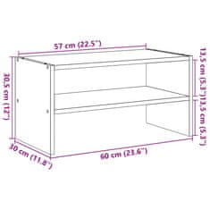 Vidaxl Regal za čevlje zložljiva dimljeni hrast 60x30x30,5 cm