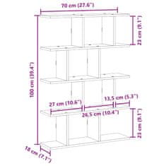 Vidaxl Stenska kockasta polica 12 predelki rjav hrast inž. les