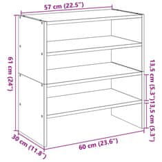 Vidaxl Regal za čevlje 2 kosa zložljiva črn hrast 60x30x30,5 cm