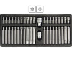 YATO Torx nastavki (izvrtani) in Ribe (kvadratni Torxies), komplet 42 delov, za raglje 3/8 &quot;in 1/2&quot;, Yato