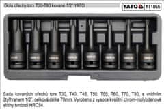 YATO Torx kovane vtične glave 8 kosov T30-T80 Yato