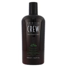 American Crew 3-IN-1 Tea Tree 450 ml šampon, balzam in gel za prhanje v enem za moške