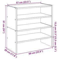 Vidaxl Regal za čevlje 2 kosa zložljiva bel 60x30x30,5 cm