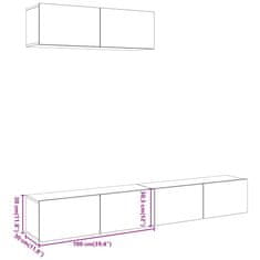 Vidaxl Stenska TV omarica 3 kosa starinski les 100x30x30 cm