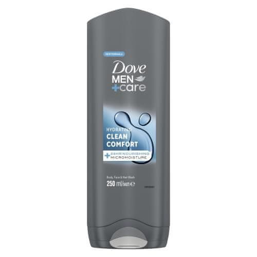 Dove Men + Care Hydrating Clean Comfort vlažilen gel za prhanje za telo, obraz in lase za moške