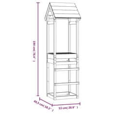 Vidaxl Igralni stolp 53x46,5x194 cm trdna borovina