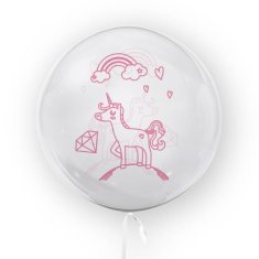 Miramarket Transparentni balon Unicorn 45cm Balon za rojstni dan