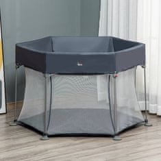 HOMCOM Baby Playpen 6 Kvadratna Zložljiva Stajica Barrier Crawling Gate Potovalna Postelja Play Gate Center Aktivnosti Za Otroke 