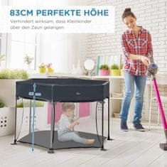 HOMCOM Baby Playpen 6 Kvadratna Zložljiva Stajica Barrier Crawling Gate Potovalna Postelja Play Gate Center Aktivnosti Za Otroke 