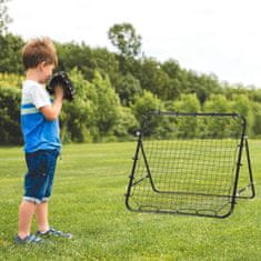 HOMCOM Football Rebounder Kickback Goal Rebound Zidna Mreža Iz Kovinske Cevi+Pe, 96X80X96 Cm, Črna 