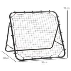 HOMCOM Football Rebounder Kickback Goal Rebound Zidna Mreža Iz Kovinske Cevi+Pe, 96X80X96 Cm, Črna 