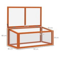 OUTSUNNY Zunanji Sončni Rastlinjak S Hladnim Okvirjem In Pokrovom, Odporen Na Vremenske Vplive, Iz Lesa In Polikarbonata, Oranžen, 90X46X40 Cm 