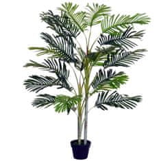 OUTSUNNY Velika Umetna Rastlina Artificial Palm 150 Cm Z Rastlinskim Lončkom, 19 Palmovih Listov, Plastika, Okras Za Notranjo In Zunanjo Uporabo 