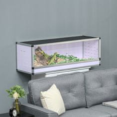 PAWHUT Terrarium Škatla Za Razmnoževanje Plazilcev Za Plazilce, Dvoživke, Pajkovce Iz Aluminija, Bela + Srebrna + Črna 120 X 40 X 40 Cm 