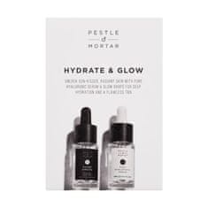 Pestle & Mortar Hydrate & Glow Set serum za obraz Pure Hyaluronic Serum 15 ml + samoporjavitveni serum za obraz Glow Drops 15 ml za ženske