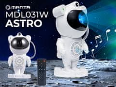 Manta MDL031W ASTRO projektor z zvočnikom, 2v1, zvezdno nebo, BT, časovnik, 360°, +daljinec