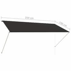 Vidaxl Zložljiva tenda 250x150 cm antracit