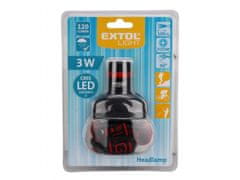 Extol Light naglavna svetilka 120lm CREE, 3W CREE ICE, aluminij in ABS plastika