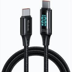 Mcdodo MCDODO KABEL Z ZASLONOM USB-C HITRO POLNJENJE USB TIPA C 5A 100W 1M