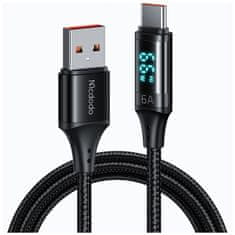 Mcdodo MCDODO KABEL Z ZASLONOM USB-C HITRO POLNJENJE USB TIPA C 5A 66W 1M