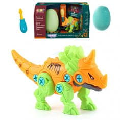 WOOPIE  Dinozaver za zvijanje z jajcem Ceratops Gradbeni set + vijačnik