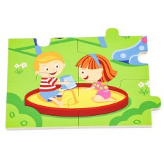 Viga Toys VIGA Leseno igrišče Puzzle 16 kosov