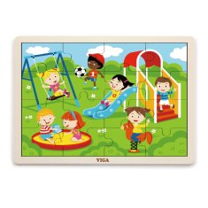 Viga Toys VIGA Leseno igrišče Puzzle 16 kosov