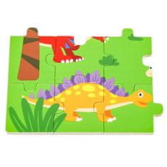 Viga Toys VIGA Lesena sestavljanka Dinozavri 24 elementov