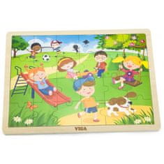 Viga Toys VIGA Leseno igrišče Puzzle 24 elementov