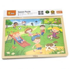 Viga Toys VIGA Leseno igrišče Puzzle 24 elementov