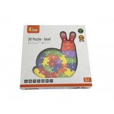 Viga Toys Lesena sestavljanka Puzzle polž 3D Viga igrače Montessori