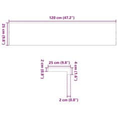 Vidaxl Podloge za stopnice 4 kosi rjave 120x25x2 cm trdna hrastovina