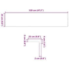 Vidaxl Podloge za stopnice 20 kosov 120x25x2 cm trdna hrastovina