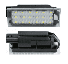 CO2 KOMPLET LUČI LED ZA OSVETLITEV REGISTRSKE TABLICE, AUTOTUNE, ZA RENAULT CLIO III, MASTER II, MEGANE II FL, MEGANE III LAGUNA II FL LAGUNA III TWINGO II