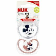 Nuk 9851 SILIKONSKA LUTKA VESOLJSKA MIŠKA MICKEY MOUSE 18-36 2 KOSA/ŠKATLA 529114