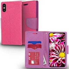 ZIZO Zizo Flap Wallet Pouch - ovitek za iPhone X z žepi za kartice + stojalo (roza/vijolična)