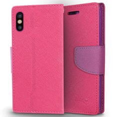 ZIZO Zizo Flap Wallet Pouch - ovitek za iPhone X z žepi za kartice + stojalo (roza/vijolična)