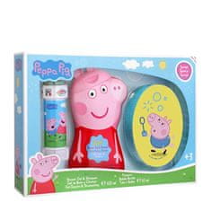 EP LINE Peppa Pig - sprchový gel a šampon 2v1 400 ml + mycí houba + bublifuk