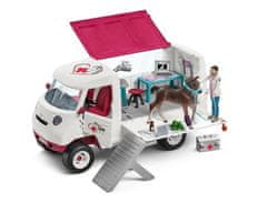 Schleich Schleichova mobilna veterinarska ambulanta s kobilo in groomerjem