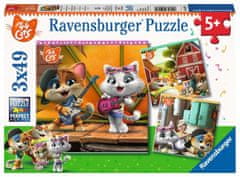 Ravensburger Puzzle Dobrodošli pri 44 mačkah 3x49 kosov