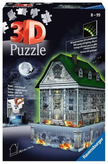 Ravensburger Svetleča 3D sestavljanka Night Edition Haunted House 257 kosov