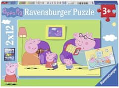 Ravensburger Sestavljanka Peppa Pig: Doma 2x12 kosov