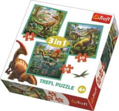 Trefl Puzzle Izjemni svet dinozavrov 3v1 (20,36,50 kosov)