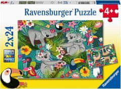 Ravensburger Koale in lenivci sestavljanka 2x24 kosov