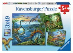 Ravensburger Puzzle Neverjetni dinozavri 3x49 kosov