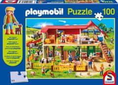 Schmidt Sestavljanka Playmobil Kmetija 100 kosov + figurica Playmobil