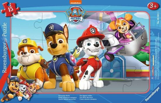 Ravensburger Puzzle Paw Patrol: Four Brave Guardians 15 kosov