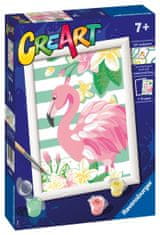 Ravensburger CreArt Barvanje po številkah: roza flamingo 13x18cm